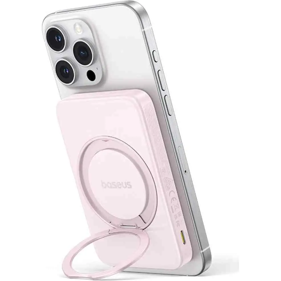 Внешний аккумулятор Baseus PicoGo Qi2 5000mAh, розовый на tehnoparc.md Внешний аккумулятор Baseus PicoGo Qi2 5000mAh, розовый