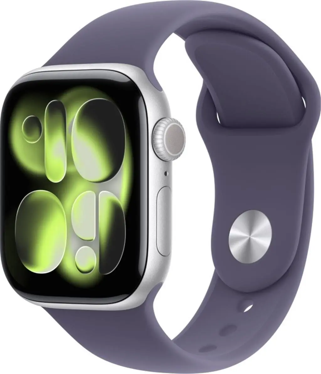 Умные часы Apple Watch Series 11 GPS 46mm Silver Aluminium Case with Purple Fog Sport Band S/M MEV94 на tehnoparc.md Умные часы Apple Watch Series 11 GPS 46mm Silver Aluminium Case with Purple Fog Sport Band S/M MEV94