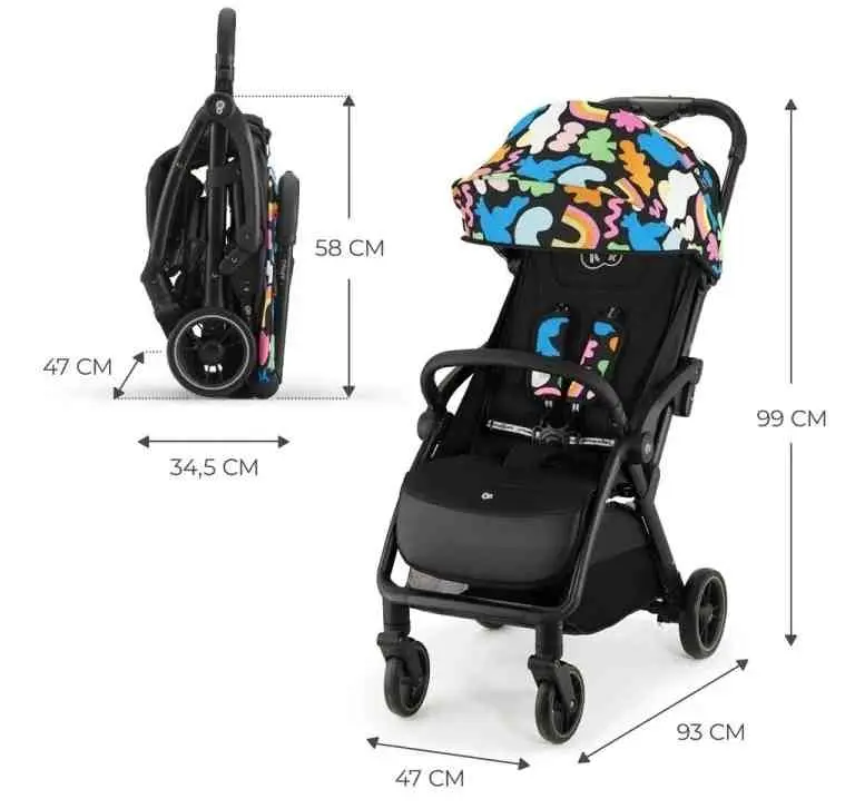 Cărucior KinderKraft Apino Happy, negru