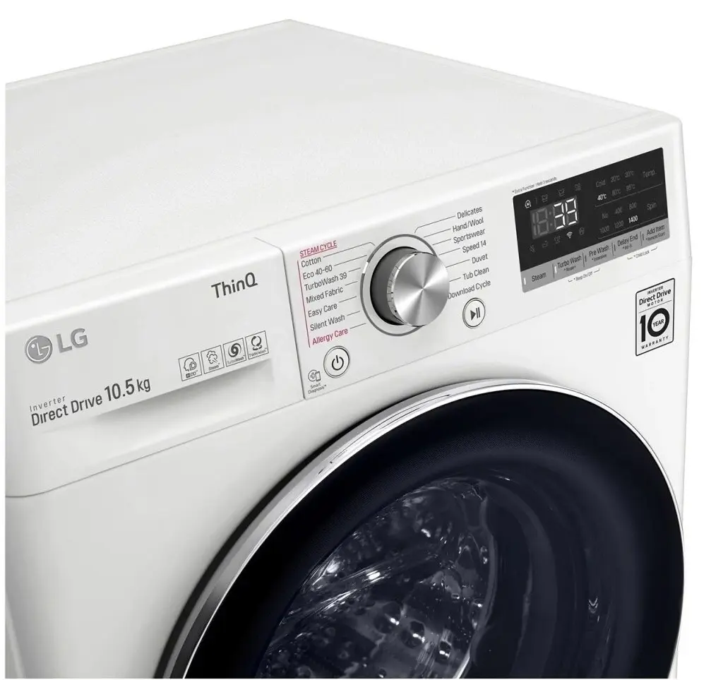 Maşină de spălat rufe LG F4WV710S2E, alb