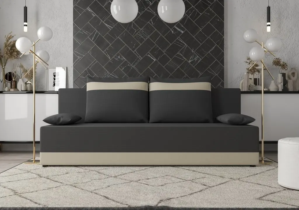 Canapea Space Meble Toledo Rainbow 27/Rainbow 16, grafit/ecru