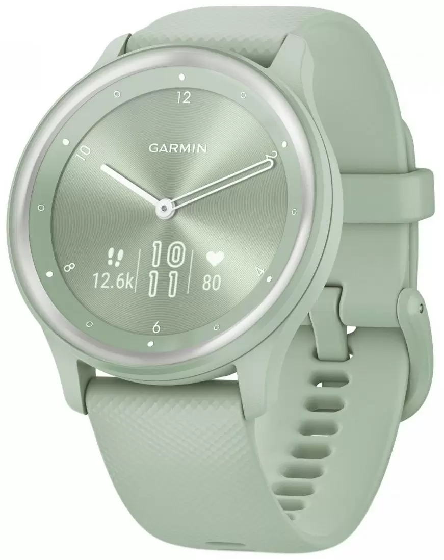 Умные часы Garmin vivomove Sport, Cool Mint Case and Silicone Band with Silver Accents