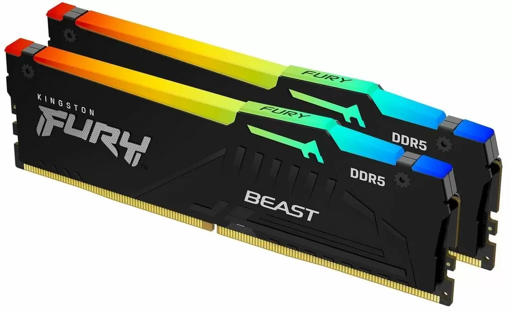 Оперативная память Kingston Fury Beast RGB 64GB (2x32GB) DDR5-6000MHz, CL36-38-38, 1.35V