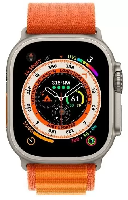 Умные часы Apple Watch Ultra GPS + Cellular 49мм, корпус из титана, ремешок Alpine Loop Medium оранжевый