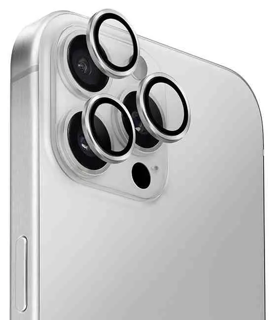 Sticlă de protecție Uniq Optix Aluminium Camera Lens Protector for iPhone 16 Pro/16 Pro Max Silver