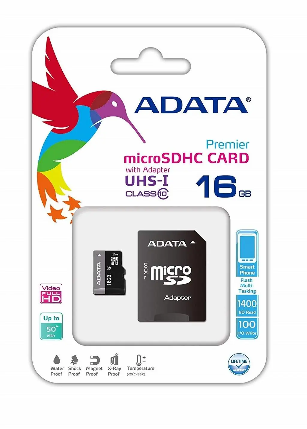 Card de memorie flash Adata AUSDH16GUICL10-RA1 microSD 16GB + SD adapter
