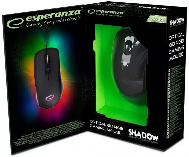 Мышка Esperanza MX501 Shadow, черный