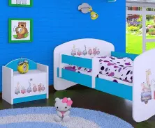 Тумба прикроватная Happy Babies Happy SZN02 Pastel Animals, белый/синий на tehnoparc.md Тумба прикроватная Happy Babies Happy SZN02 Pastel Animals, белый/синий