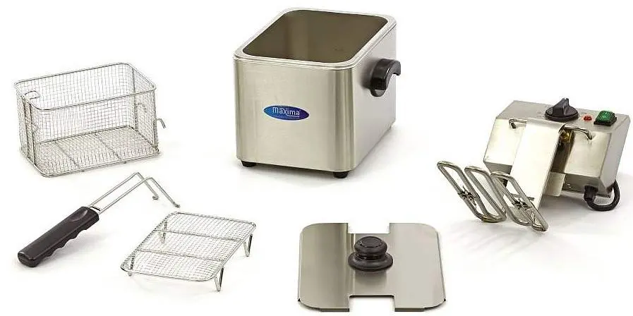 Friteuză electrică Maxima 09300410, inox/negru