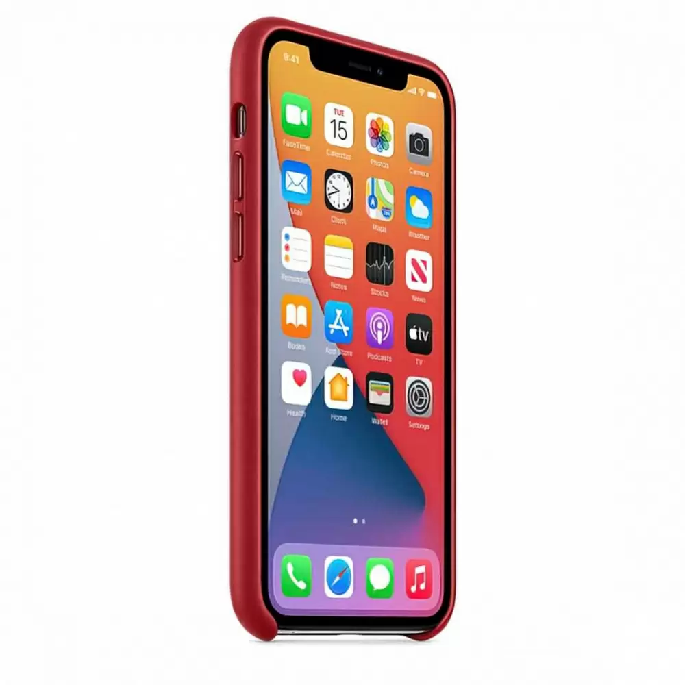 Чехол Apple Leather Case iPhone 11 Pro Max, красный