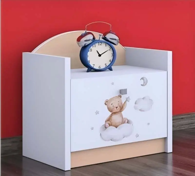 Noptieră Happy Babies Happy SZN02 Bear On Cloud, alb/pară deschisă
