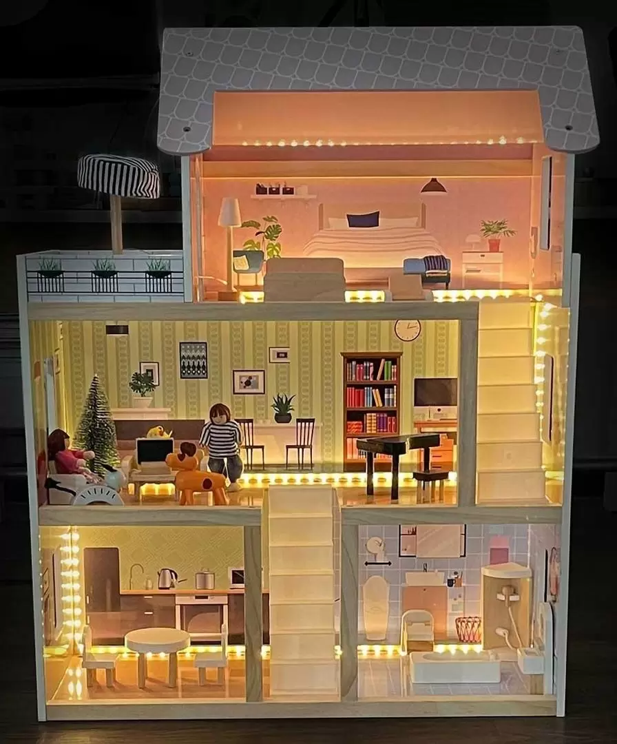 Домик для кукол Enero Toys LED, цветной