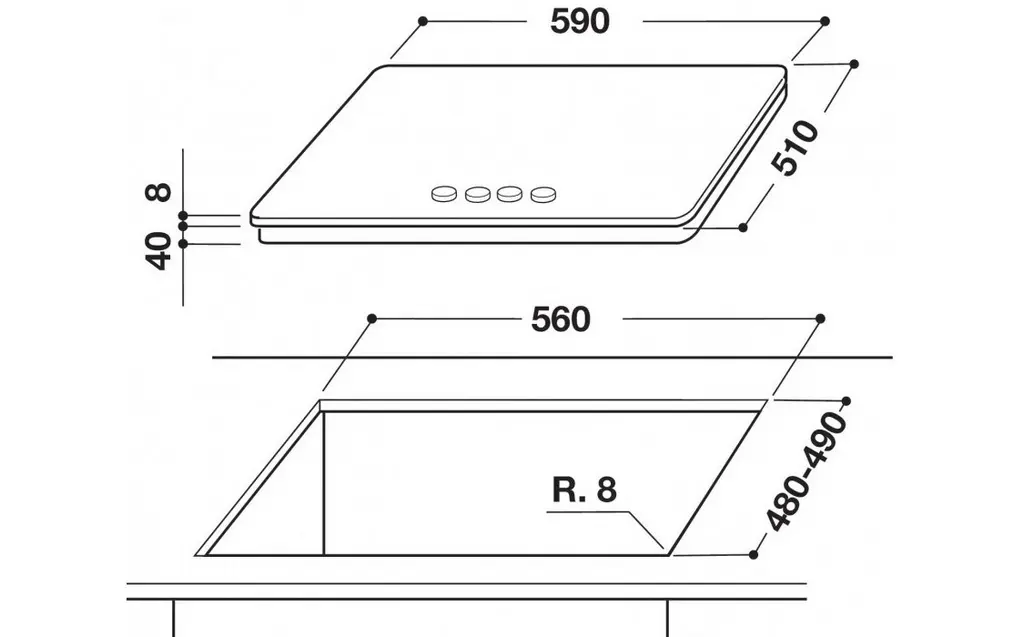 Газовая панель Whirpool GOS 6415/NB, черный