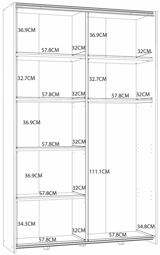 Dulap-cupe Forte Ozulla OZLS62237-Q45F, stejar sonoma/alb