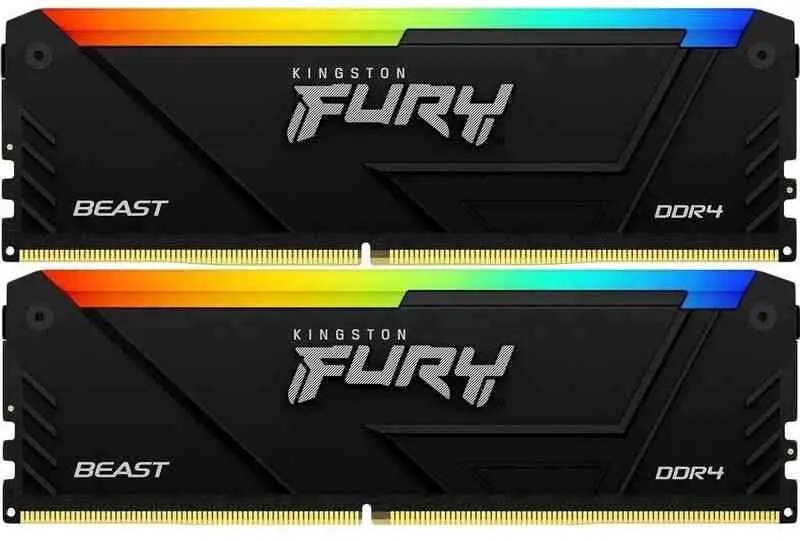 Memorie Kingston FURY Beast RGB 16GB (2x8GB) DDR4-3600MHz, CL17-21-21, 1.35V pe tehnoparc.md Memorie Kingston FURY Beast RGB 16GB (2x8GB) DDR4-3600MHz, CL17-21-21, 1.35V