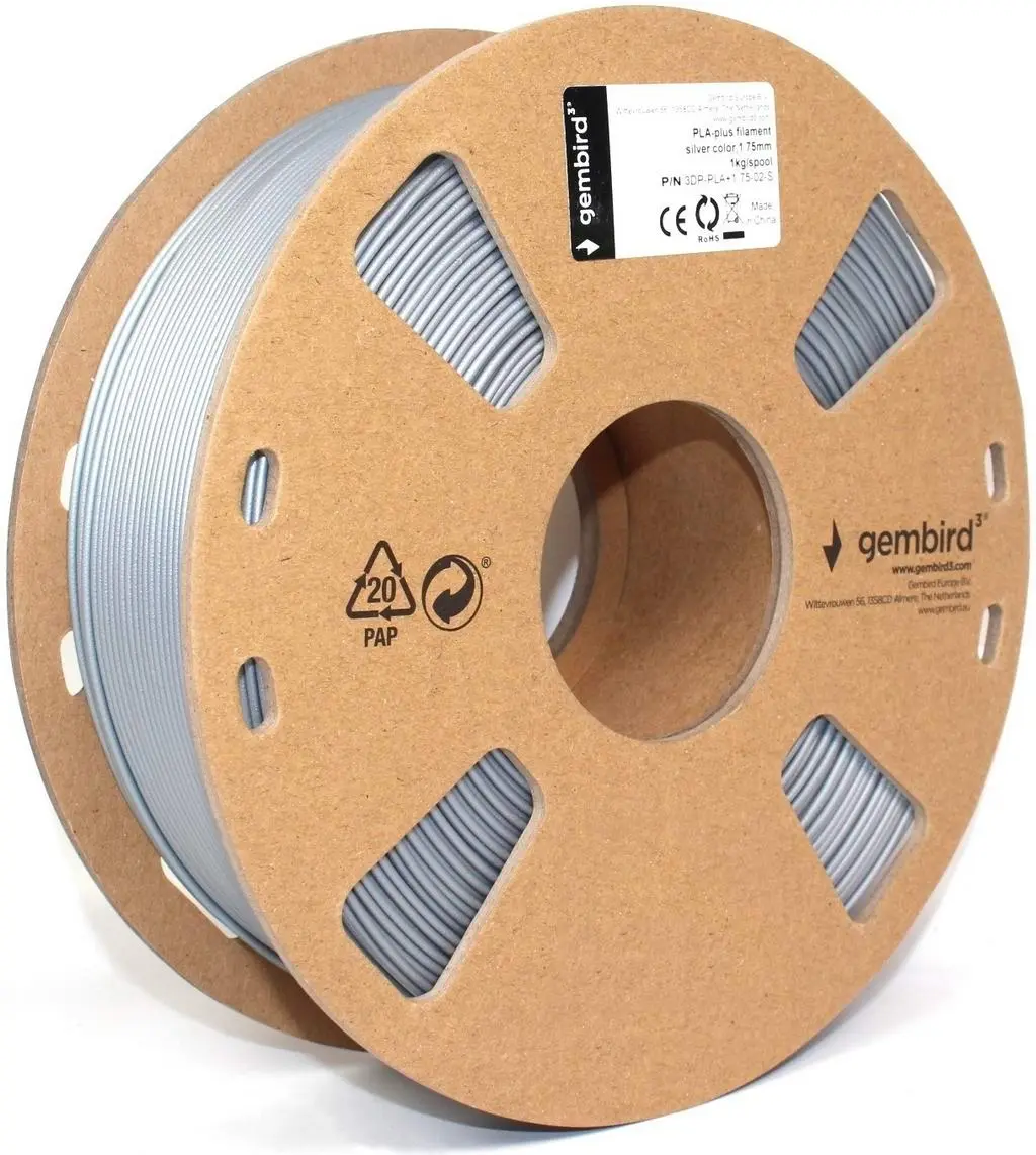 Filament pentru imprimare 3D Gembird 3DP-PLA1.75-01-S, argintiu