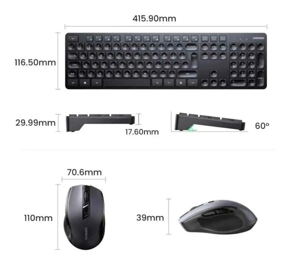 Set Ugreen MK006 (EN), negru