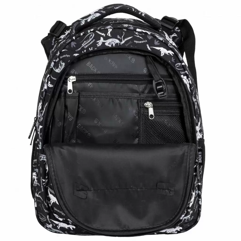 Rucsac școlar BackUP Dinosaury Black PLB4R114