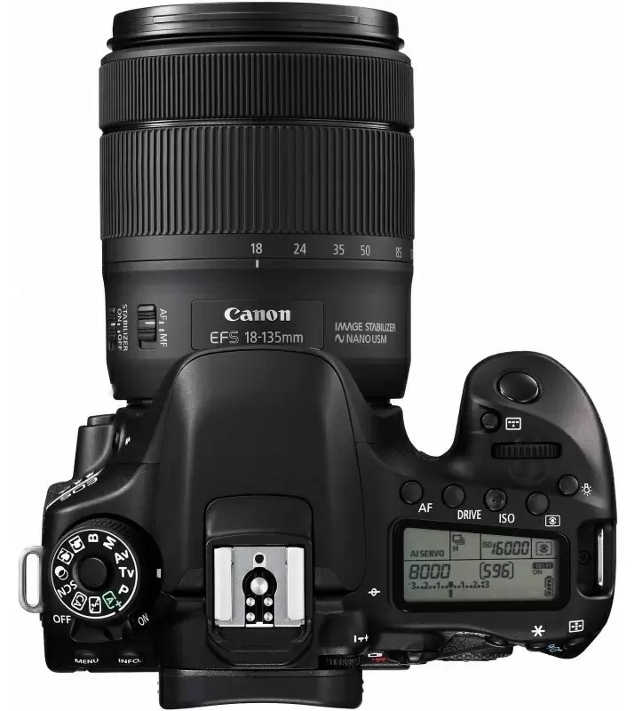 Зеркальный фотоаппарат Canon EOS 80D + EF-S 18-135mm f/3.5-5.6 IS nano USM, черный