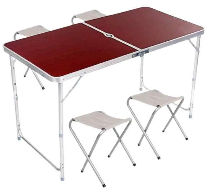 Masă și scaune pliante pentru camping Xenos Travel Set Cherry, vișină
