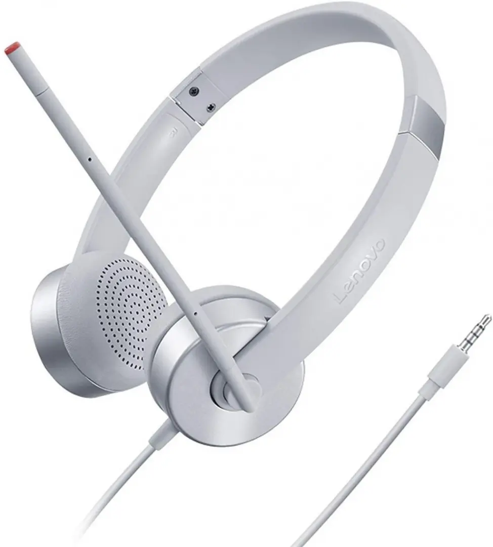 Căşti Lenovo 100 Stereo Analog Headset Cloud, gri