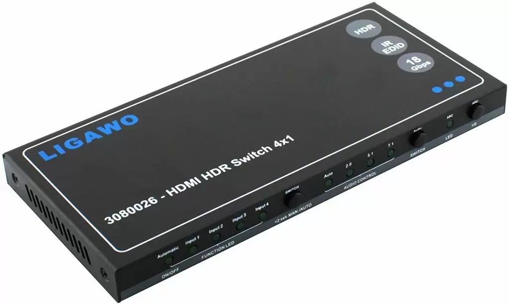 Разветвитель HDR-HDMI 4x1 Ligawo 3080026, черный