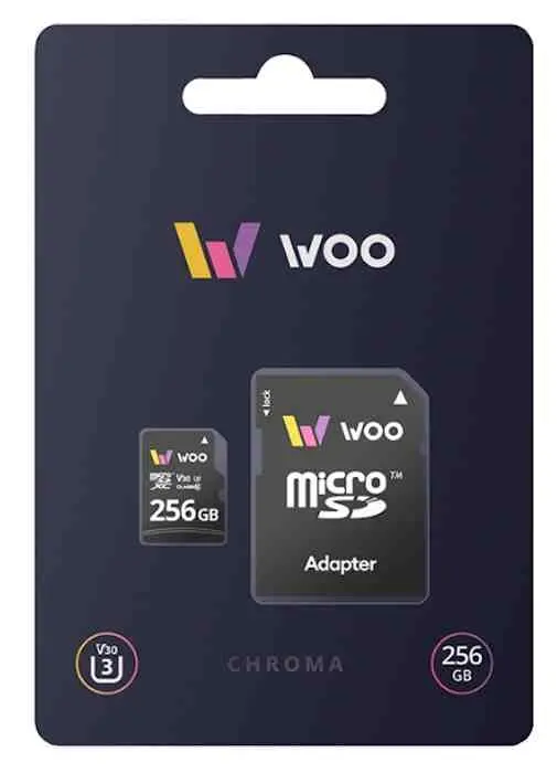 Карта памяти WOO MicroSD 256GB UHS-I U3 V30 + SD Adapter