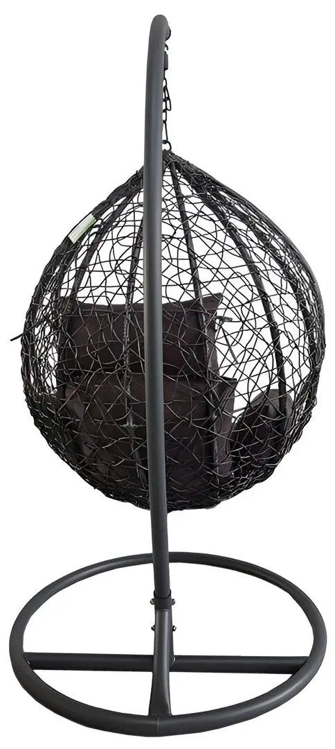 Fotoliu suspendat Procart Steel 103x195cm, gri/antracit/cafeniu