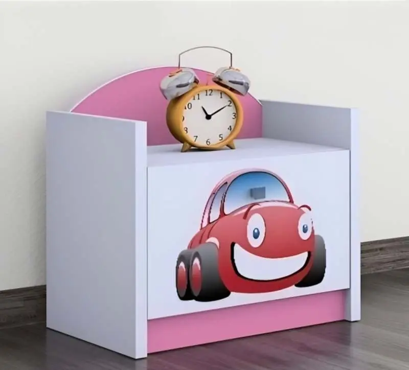 Тумба прикроватная Happy Babies Happy SZN02 Auto, белый/розовый