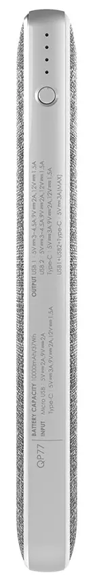 Внешний аккумулятор Silicon Power QP77 10000mAh, серый на tehnoparc.md Внешний аккумулятор Silicon Power QP77 10000mAh, серый