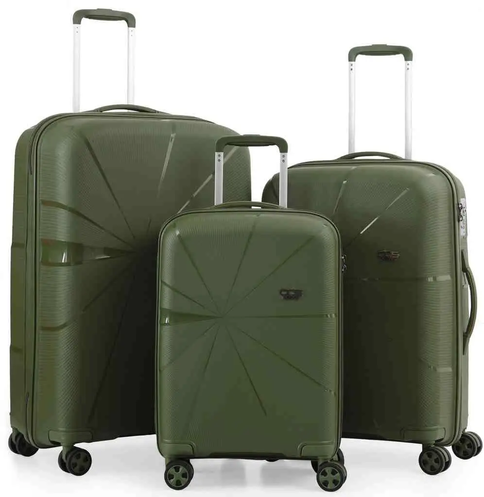 Комплект чемоданов CCS 5264 Set, хаки