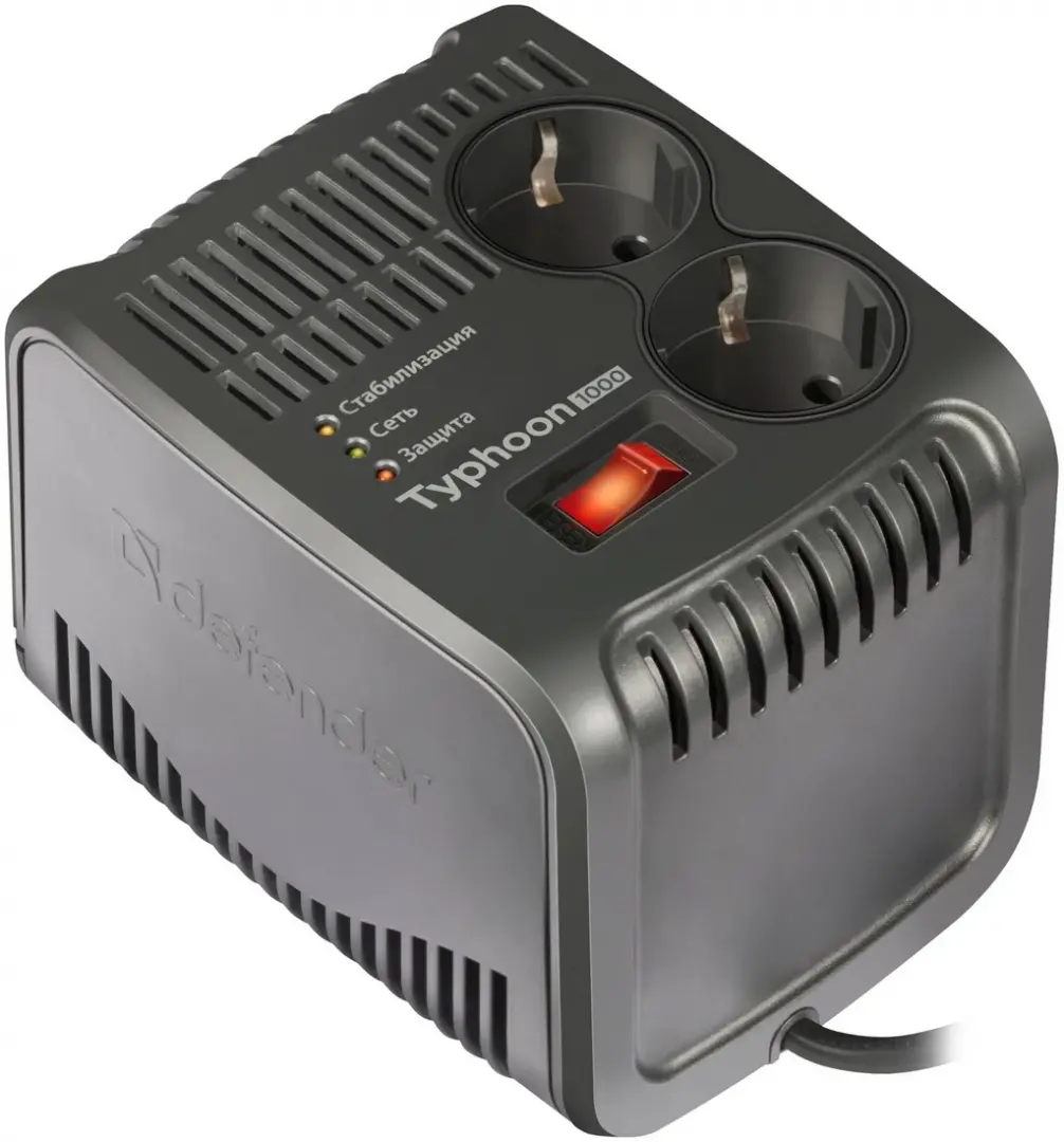 Stabilizator de tensiune Defender AVR Typhoon 1000, negru