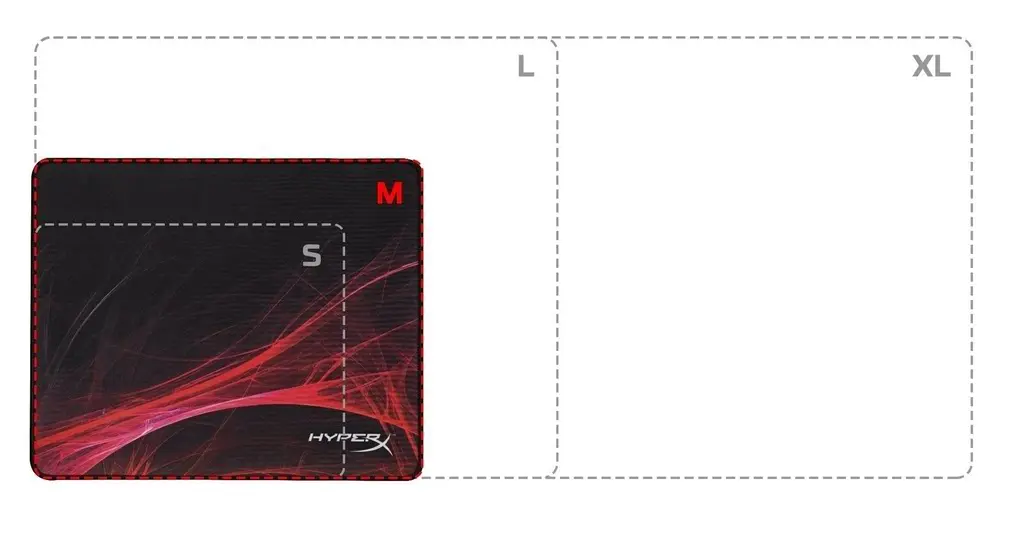 Mousepad HyperX Fury S Speed Edition Medium, negru/roșu
