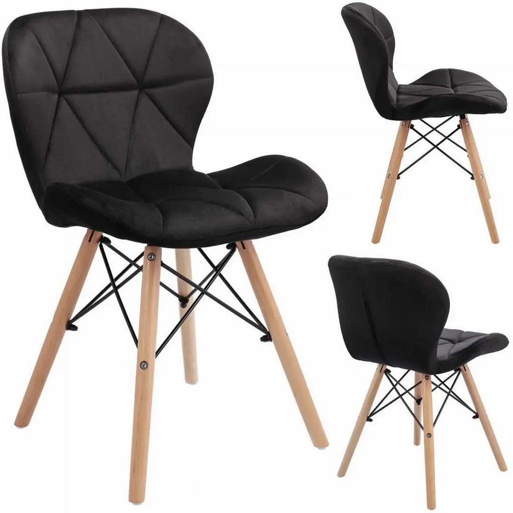 Scaun Jumi Velvet SD-940369, negru pe tehnoparc.md Scaun Jumi Velvet SD-940369, negru