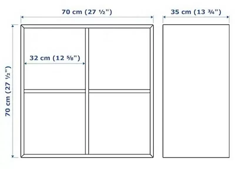 Etajeră IKEA Eket 4 compartimente 70x35x70cm, gri închis