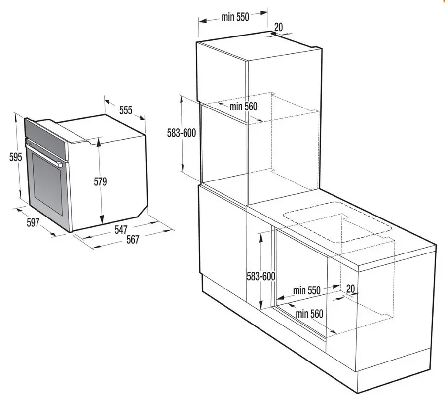 Электрический духовой шкаф Gorenje BO 735 E20X, черный/серебристый