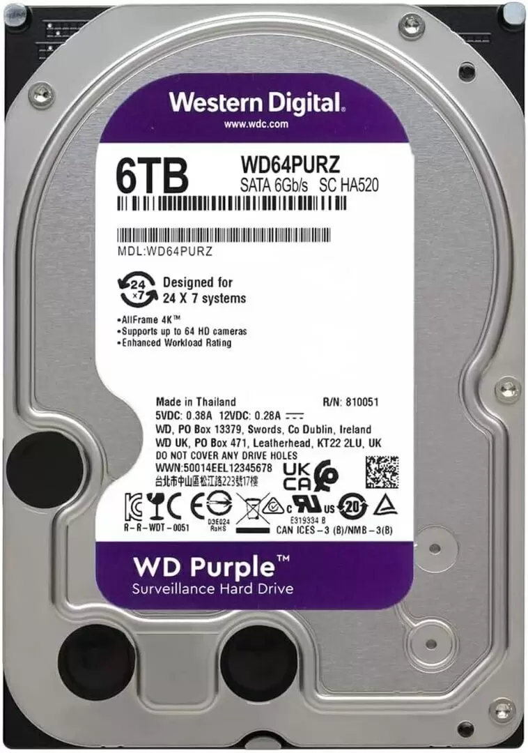 Disc rigid WD Purple WD64PURZ 3.5", 6TB