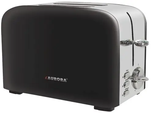 Prăjitor de pâine Aurora AU3320, negru/inox pe tehnoparc.md Prăjitor de pâine Aurora AU3320, negru/inox