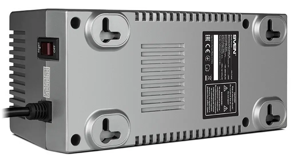 Stabilizator de tensiune Sven VRF1500500W4P, gri pe tehnoparc.md Stabilizator de tensiune Sven VRF1500500W4P, gri