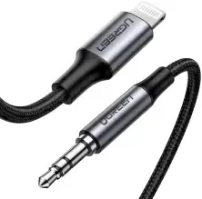 Cablu audio Ugreen Lightning to 3.5mm Aux 1m US315, negru