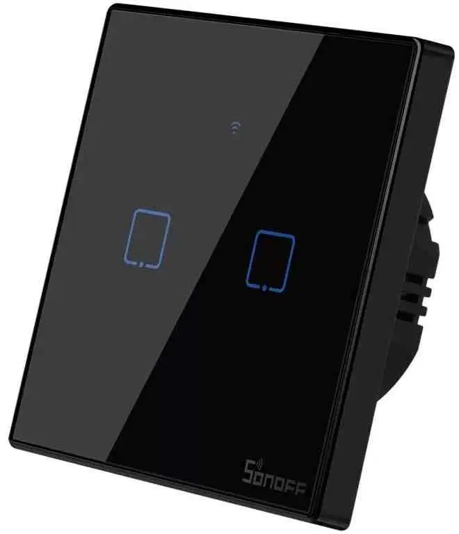 Întrerupător smart Sonoff Smart Wall Switch TX Series 2 Gang EU Wi-Fi, negru