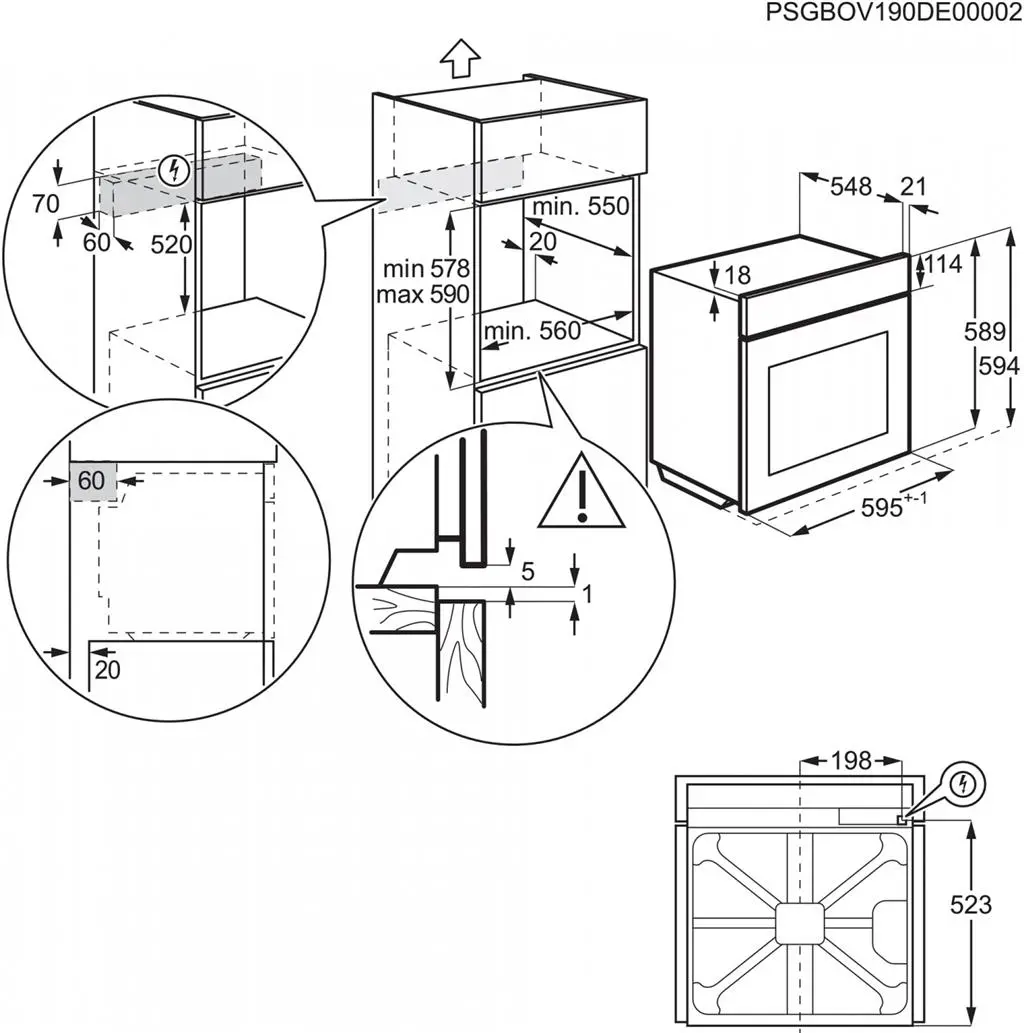 Cuptor electric incorporabil AEG TR7PB731ST, negru