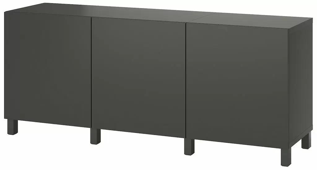 Tumbă IKEA Besta/Lappviken/Stubbarp balamale cu închidere lină 180x42x74cm, gri închis