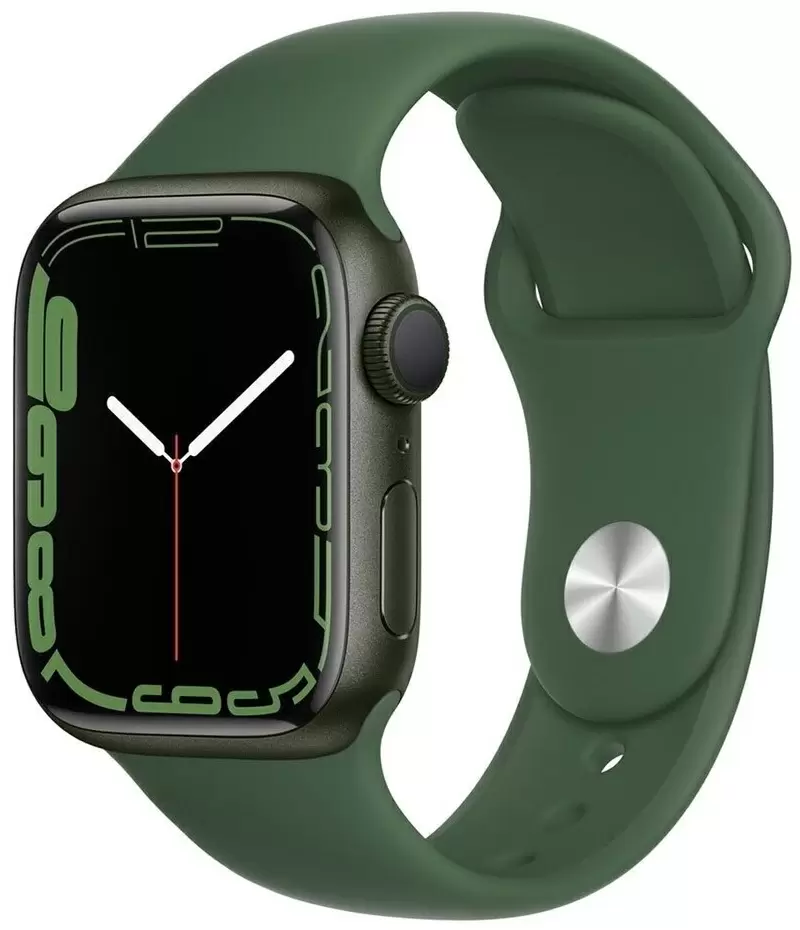 Smartwatch Apple Watch Series 7 41mm, carcasă din aluminiu, curea tip sport verde