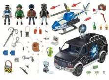 Set jucării Playmobil Helicopter Pursuit with Runaway Van