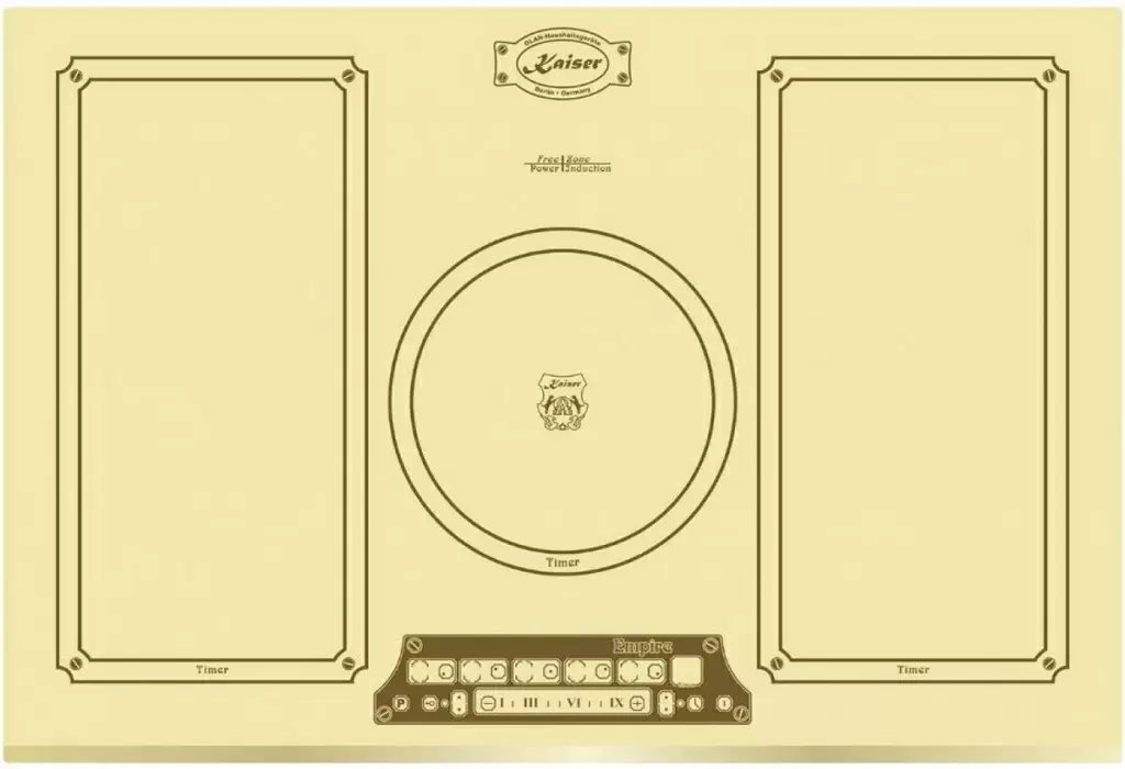 Plită incorporabilă cu inducție Kaiser KCT 7795 FI Elf Em, fildeș