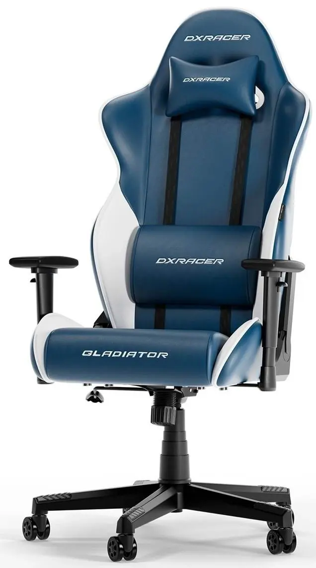 Scaun gaming DXRacer Gladiator-L-N23-LTC-BW-X1, albastru/alb