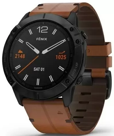 Умные часы Garmin Fenix 6X Pro Sapphire Editions Leather, черный