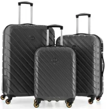 Комплект чемоданов CCS 5177 Set, темно-серый