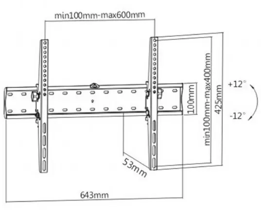 Кронштейн для ТВ Gembird WM-70T-02, черный